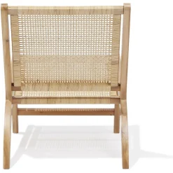Fauteuil Nidam bois d'acajou et rotin naturel - L54xP77xH71 cm