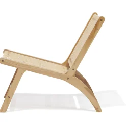 Fauteuil Nidam bois d'acajou et rotin naturel - L54xP77xH71 cm