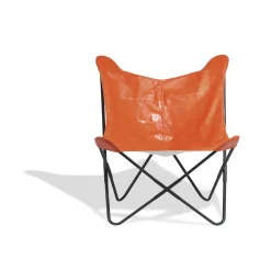 Fauteuil papillon en simili terra cotta Noa
