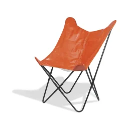 Fauteuil papillon en simili terra cotta Noa