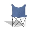 Fauteuil papillon tissu bleu jean Noa