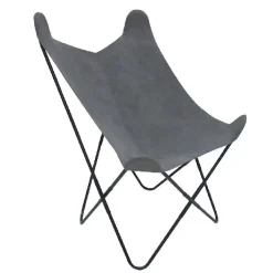 Fauteuil papillon tissu gris anthracite Noa