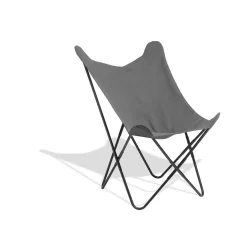 Fauteuil papillon tissu gris anthracite Noa