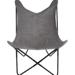 Fauteuil papillon tissu gris anthracite Noa