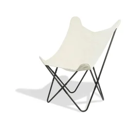 Fauteuil papillon tissu sable Noa