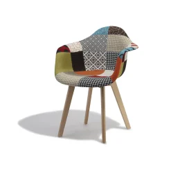 Fauteuil patchwork multicolore Loly