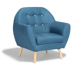 Fauteuil Royal Joseph bleu canard et gris
