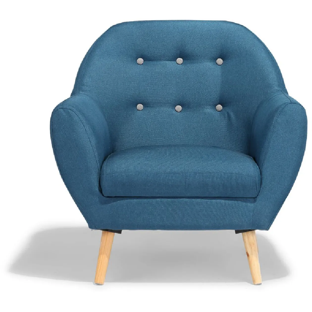 Fauteuil Royal Joseph bleu canard et gris
