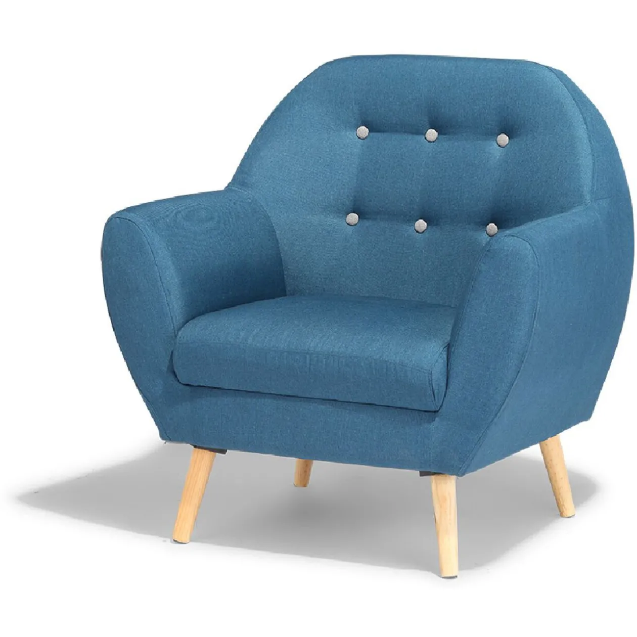Fauteuil Royal Joseph bleu canard et gris