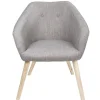 Fauteuil scandinave Joseph gris pieds naturel