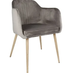 Fauteuil scandinave Théo velours gris