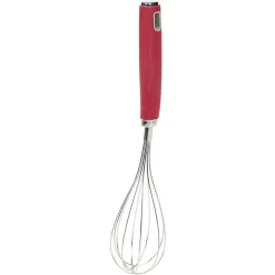 Fouet de cuisine en inox manche en polypropylène rouge
