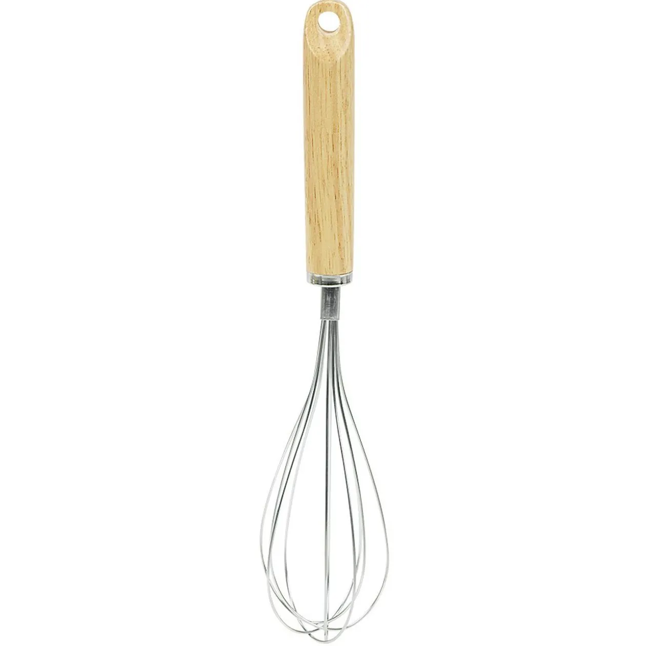 Fouet de cuisine inox avec manche en bois