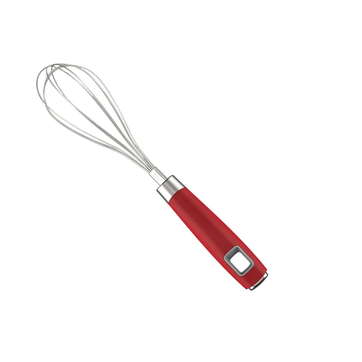 Fouet de cuisine inox manche en polypropylène rouge