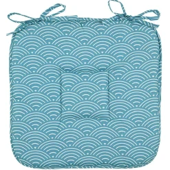 Galette de chaise carré à nouettes waterproof imprimé