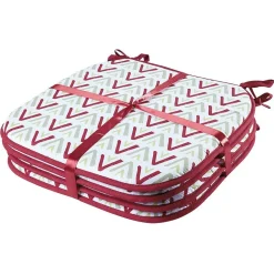 Galette de chaise carré face unie face imprimé 38x38cm x4