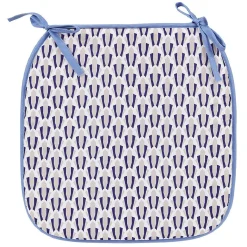 Galette de chaise carré face unie face imprimé 38x38cm x4