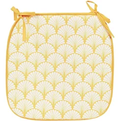 Galette de chaise carré face unie face imprimé 38x38cm x4