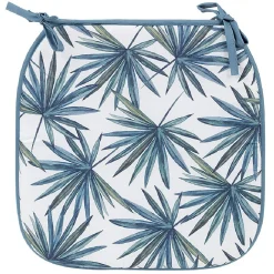 Galette de chaise carré face unie face imprimé 38x38cm x4