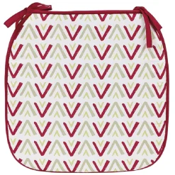 Galette de chaise carré face unie face imprimé 38x38cm x4