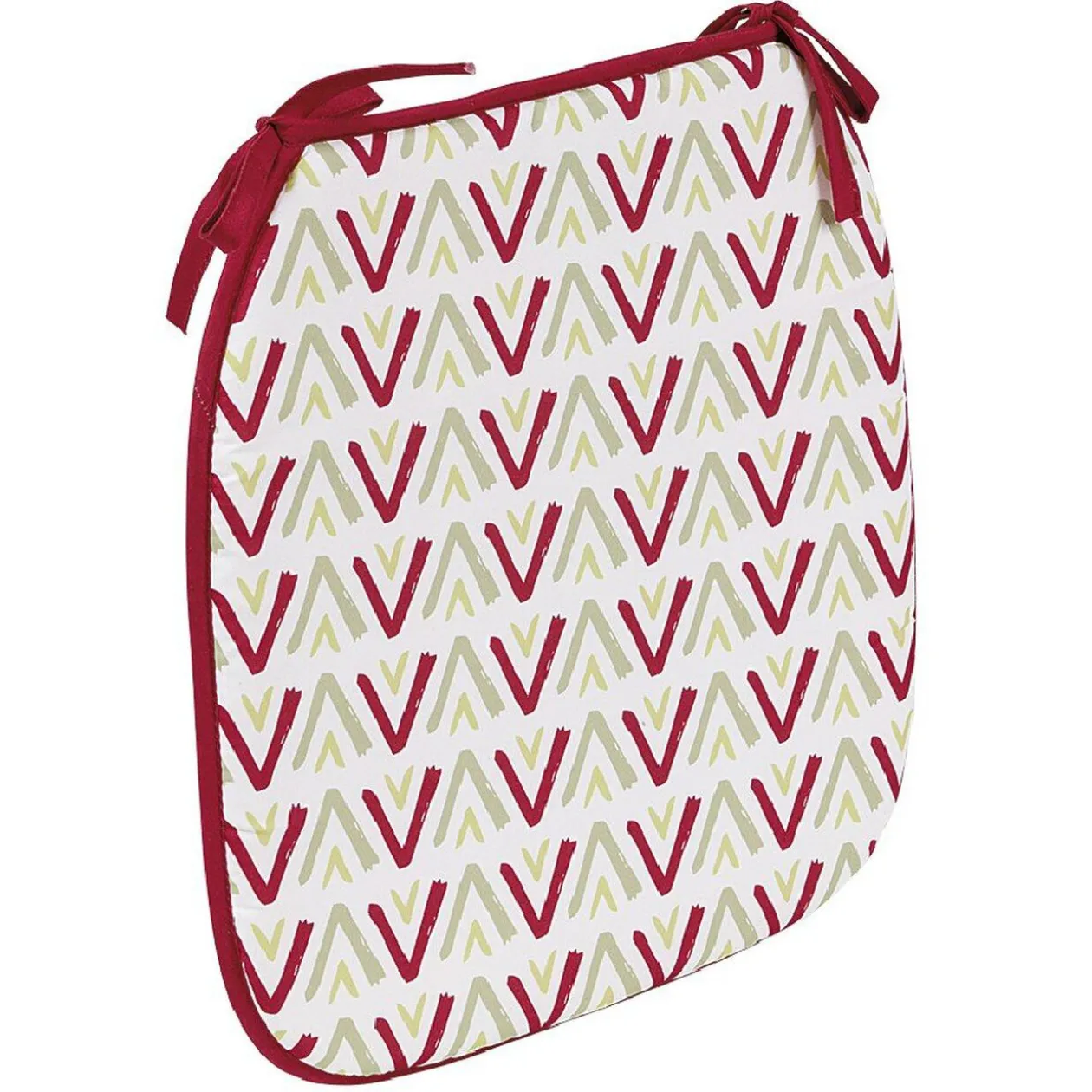 Galette de chaise carré face unie face imprimé 38x38cm x4