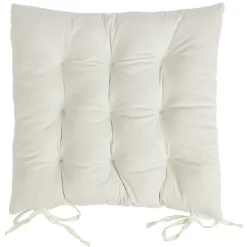 Galette de chaise carrée beige 38x38cm 100% polyester