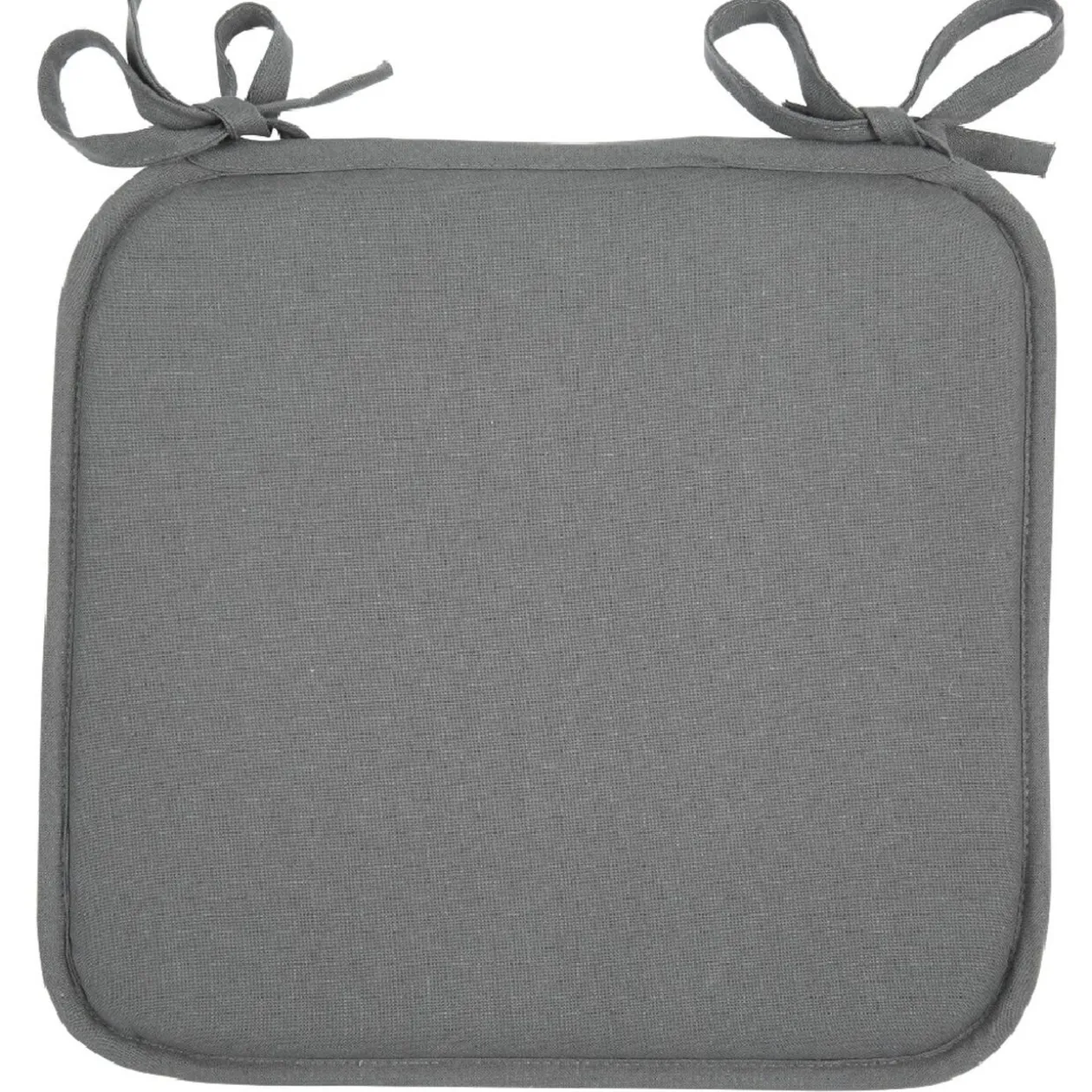 Galette de chaise carrée gris foncé