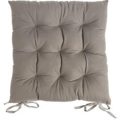 Galette de chaise carrée grise 38x38cm 100% polyester