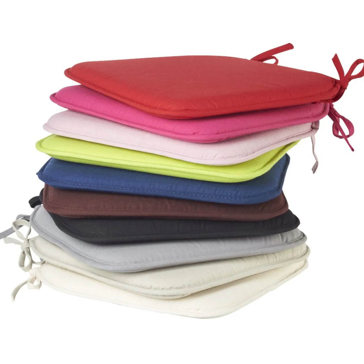 Galette de chaise carrée rouge