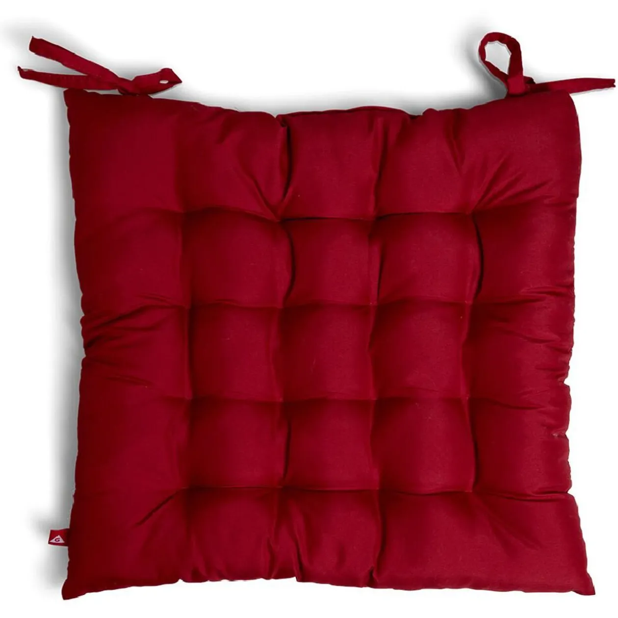 Galette de chaise carrée rouge uni 40x40cm