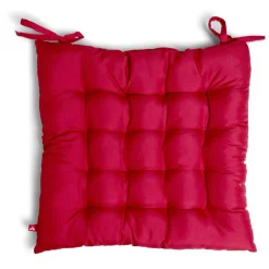 Galette de chaise carrée rouge uni 40x40cm