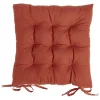 Galette de chaise carrée terracotta 38x38cm 100% polyester
