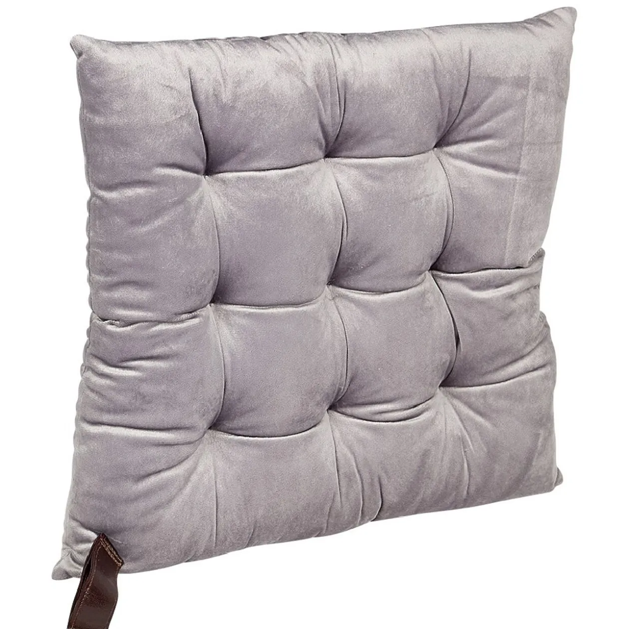 Galette de chaise carrée velours couleur uni