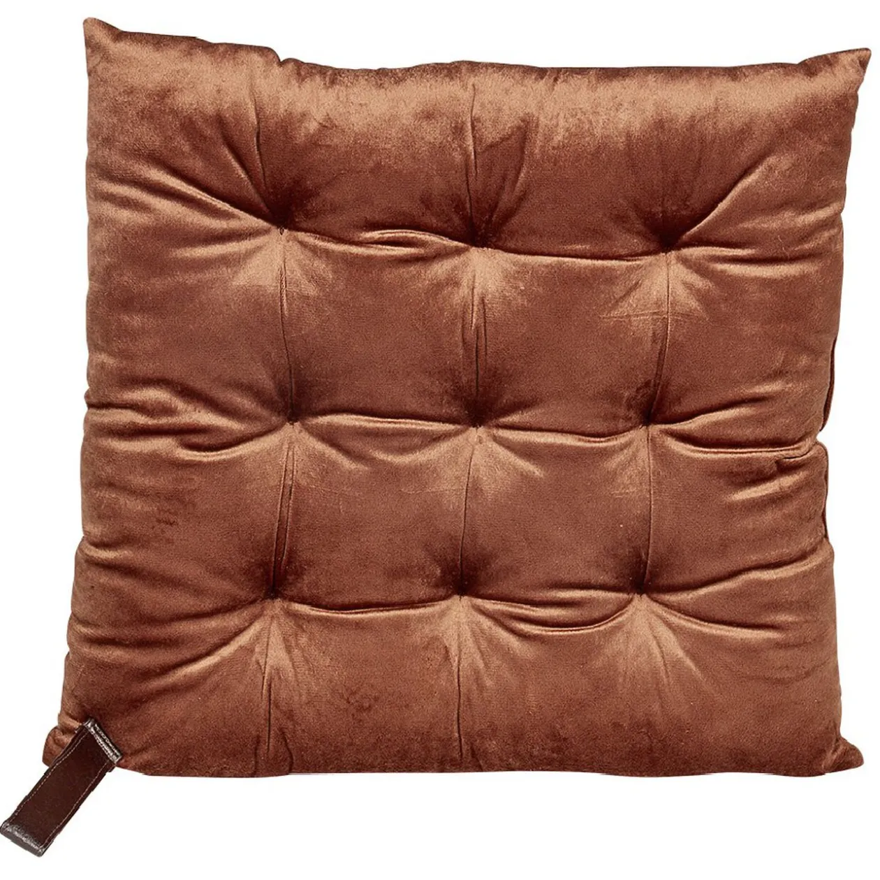 Galette de chaise carrée velours couleur uni