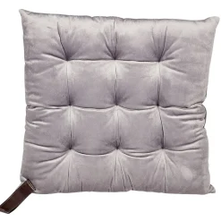 Galette de chaise carrée velours couleur uni
