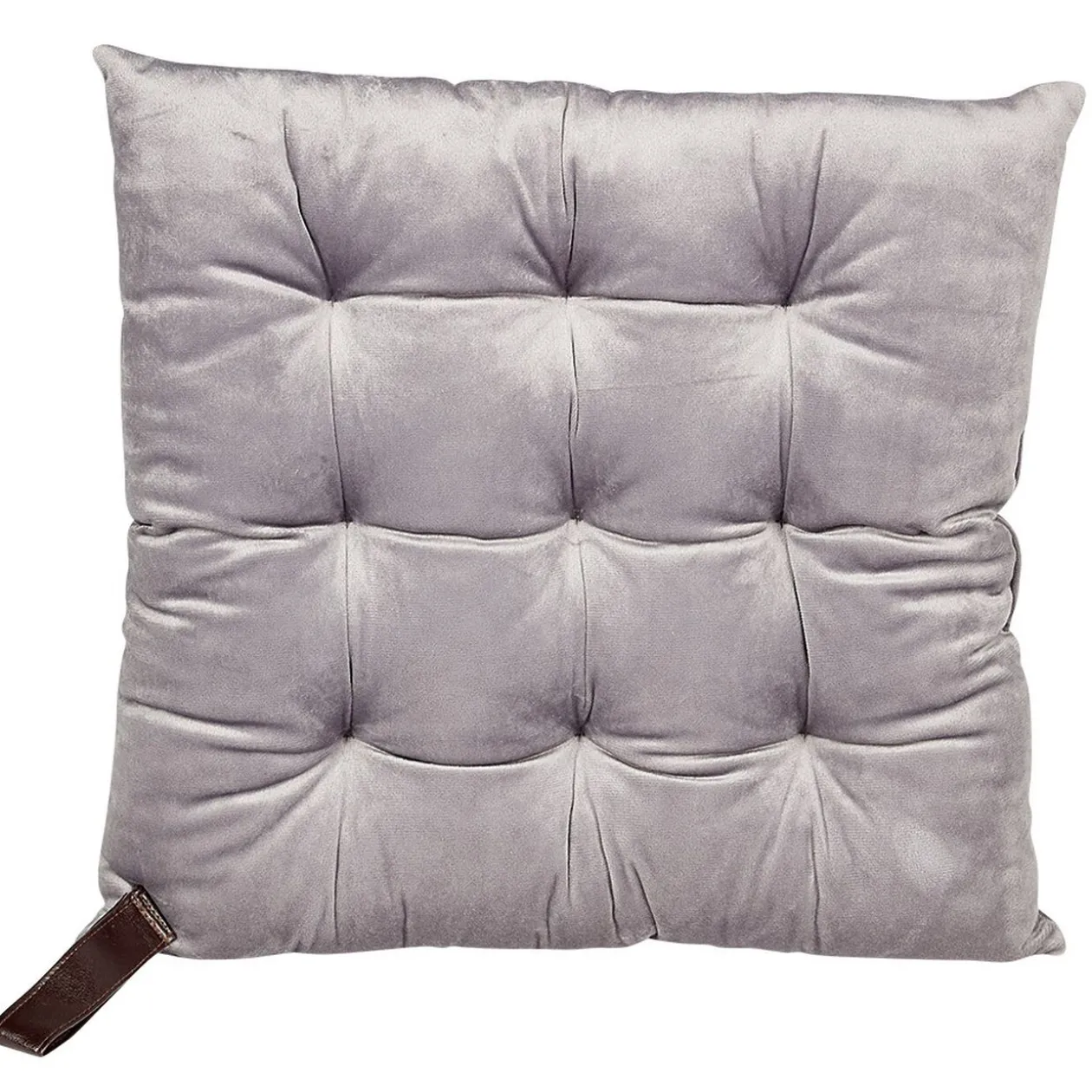 Galette de chaise carrée velours couleur uni