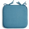 Galette de chaise carrée 38x36cm polycoton bleu