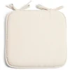 Galette de chaise carrée 38x36cm à nouettes polycoton beige