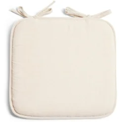 Galette de chaise carrée 38x36cm à nouettes polycoton beige