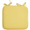 Galette de chaise carrée 38x36cm à nouettes polycoton jaune