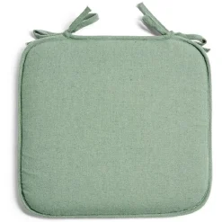 Galette de chaise carrée 38x36cm à nouettes polycoton vert