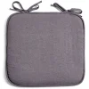 Galette de chaise carrée 38x36cm à nouettes polycoton gris
