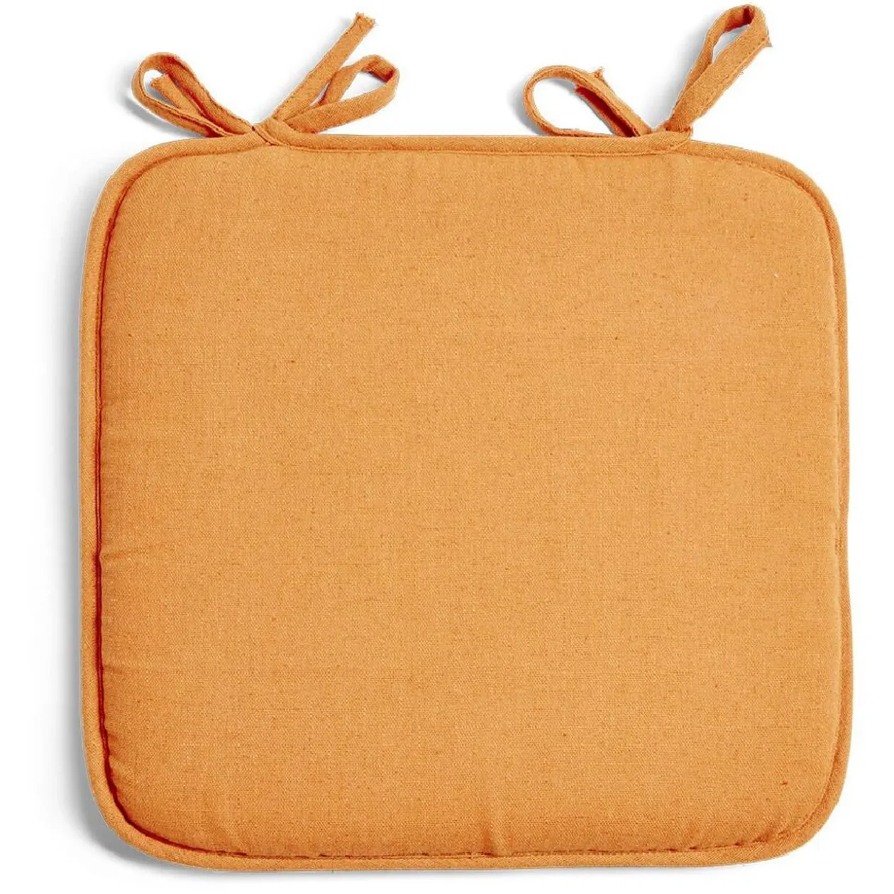 Galette de chaise carrée 38x36cm à nouettes polycoton orange