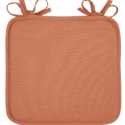 Galette de chaise couleur terracotta avec attaches