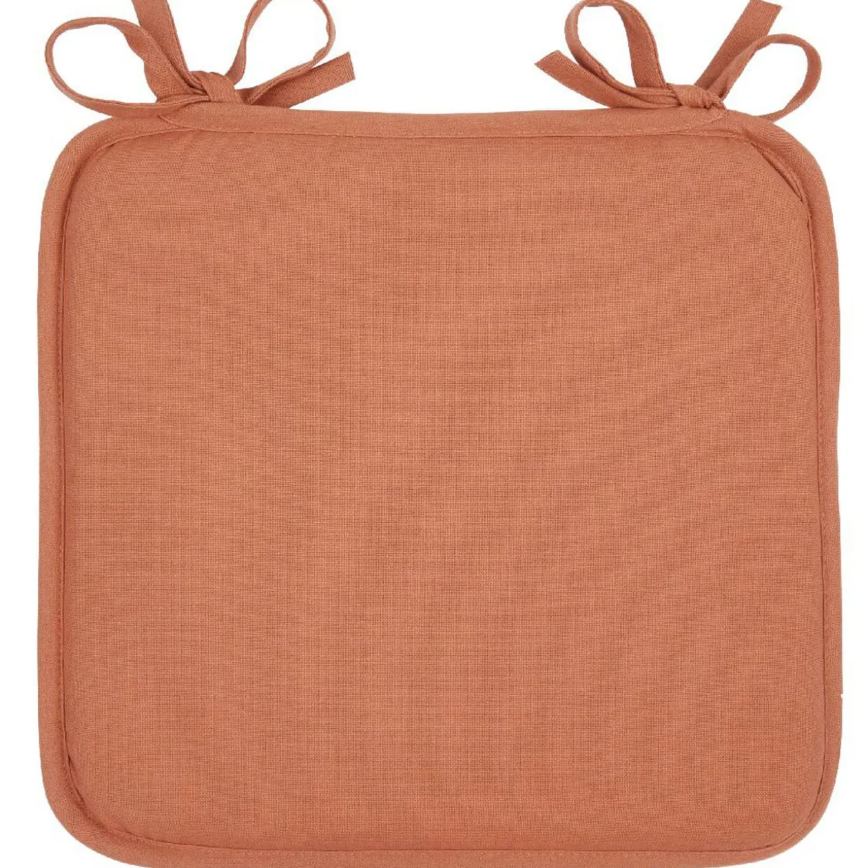 Galette de chaise couleur terracotta avec attaches