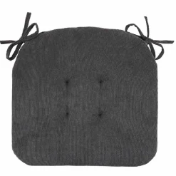 Galette de chaise dessus capitonné gris