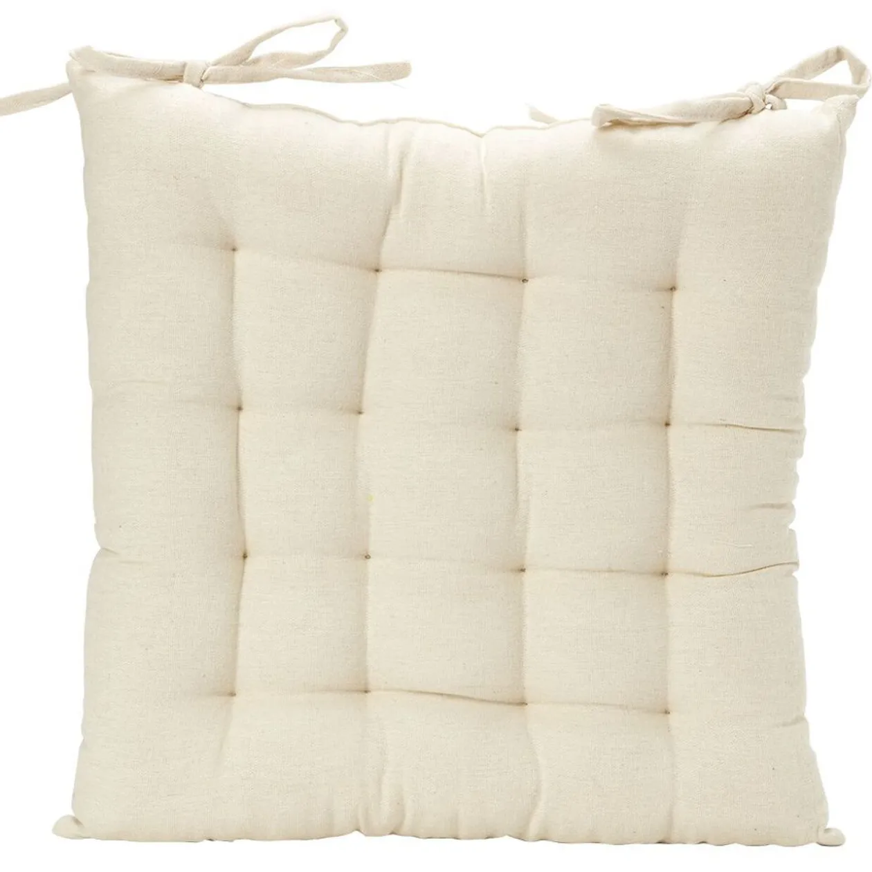 Galette de chaise effet lin rayé gris beige x2