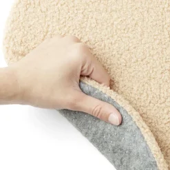 Galette de chaise en tissu bouclette marron clair Ø38 cm