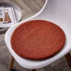 Galette de chaise en tissu bouclette rouge rooibos Ø38 cm