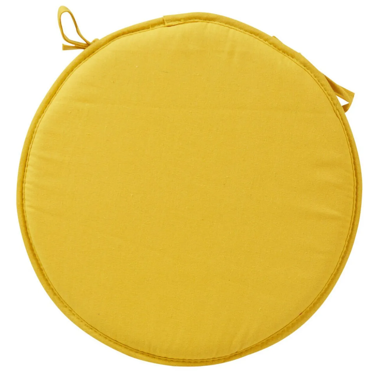 Galette de chaise jaune ronde